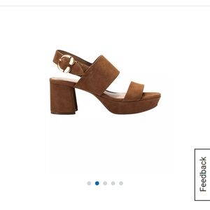 Cognac Suede Aerosoles Camera Platform   Sandals - LIKE NEW - size 8